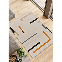 ATTICGO Tapis géométrique LESSIA beige/orange 120x180 cm
