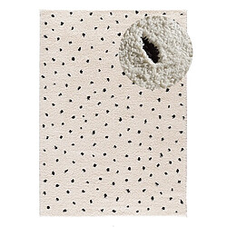 ATTICGO Tapis shaggy scandinave ATESA blanc/noir 120x170 cm