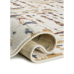 ATTICGO Tapis géométrique à relief AMARA crème/multicolore 133x190 cm pas cher