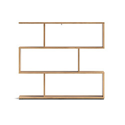 Pegane Bibliothèque Étagère asymétrique basse coloris Chêne Mauvella