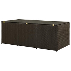 Acheter Helloshop26 Coffre boîte meuble de jardin rangement résine tressée 180 x 90 x 75 cm marron 02_0013120