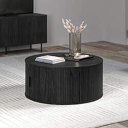 Mes Table basse ronde avec rangement interne 80x36 cm noir - SABI