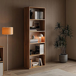 Pegane Bibliothèque 5 étagères coloris Beige/chêne Mauvella