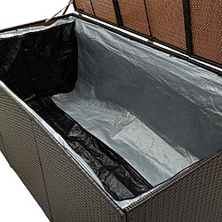 Helloshop26 Coffre boîte meuble de jardin rangement résine tressée 180 x 90 x 75 cm marron 02_0013120 pas cher