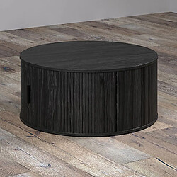 Mes Table basse ronde avec rangement interne 80x36 cm noir - SABI