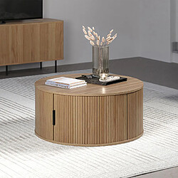 Mes Table basse ronde avec rangement interne 80x36 cm naturel - SABI