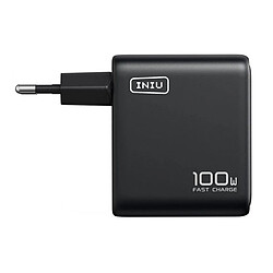 Iniu Chargeur Secteur GaN 100W 2 Ports USB-C PD / USB-A et Prise Pliable Noir