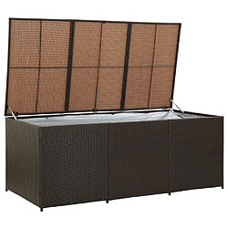 Helloshop26 Coffre boîte meuble de jardin rangement résine tressée 180 x 90 x 75 cm marron 02_0013120