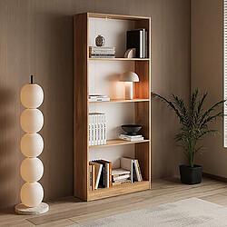 Pegane Bibliothèque 4 étagères coloris Beige/chêne Mauvella