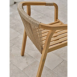 Avis DCB Garden Lot de 2 Fauteuils de Jardin Serena 75cm Naturel