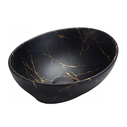OTITEC Vasque à poser – 41 x 33 cm – Noir mat marbre – MARBELIA