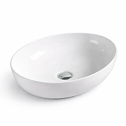 OTITEC Vasque à poser arrondie – 52 x 39,5 cm – Blanc brillant – ELORA