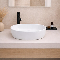 OTITEC Vasque à poser arrondie – 49 x 36 cm – Blanc brillant – ALINA