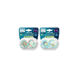 Philips Avent SCF087/27 Sucettes Ultra Air jour & nuit 6-18 mois 4 pièces