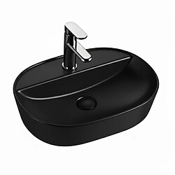 OTITEC Vasque à poser ovale – 50 x 38 cm – Noir – NOXA