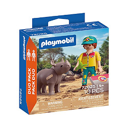 Playmobil® 72025 Duo Soigneur et Rhinocéros Jeu 10 pièces