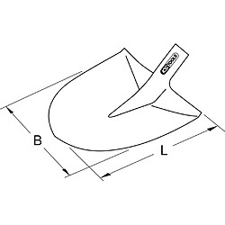 KS TOOLS 144.0811 Pelle alsacienne 280 mm tête à bords relevés