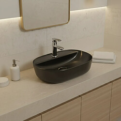 OTITEC Vasque à poser ovale – 50 x 38 cm – Noir – NOXA