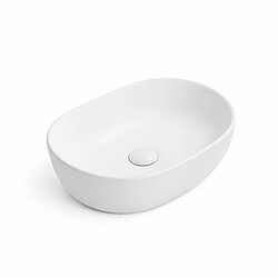 OTITEC Vasque à poser arrondie – 48 x 35 cm – Blanc mat – ALINA