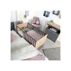 Avis Roba AABHU42509 Lit transformable 60x120 cm + commode évolutive anthracite chêne