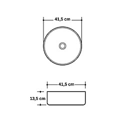 Acheter OTITEC Vasque à poser ronde – 41 cm – Noir mat liseré or – AURIS