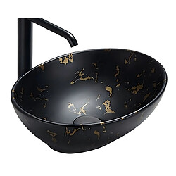 OTITEC Vasque à poser – 41 x 33 cm – Noir mat marbre – MARBELIA