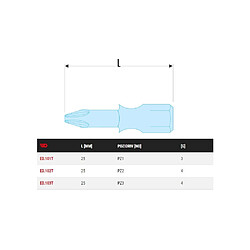 Facom ED.101T Embout Pozidriv PZ1 1/4" 25 mm série 1 High Perf