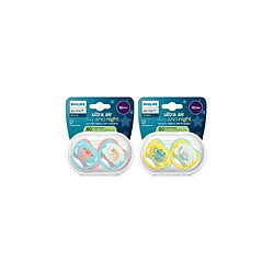 Philips Avent SCF349/56 Tétine orthodontique silicone 4 pièces phosphorescente 18m+