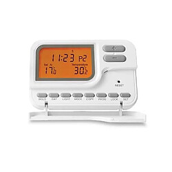 avidsen Chronothermostat filaire programmable hebdomadaire 6 périodes LCD orange