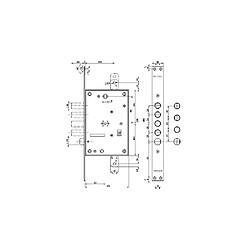 Mottura 52771DM28 Serrure à larder 3 points double panneton 63 mm
