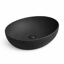 OTITEC Vasque à poser arrondie – 52 x 39 cm – Noir mat – ELORA