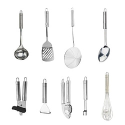 Ensemble de 9 ustensiles de cuisine - FACKELMANN - Ovale - Inox
