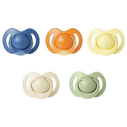 Lot de 5 sucettes orthodontiques - NUBY - Silicone - 18-36 mois - Multicolore