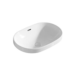 OTITEC Vasque à poser ovale – 60 x 40 cm – Blanc brillant – VELA CONFORT