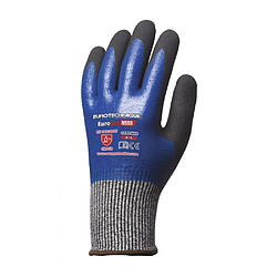 Coverguard EuroCut N555 Gant anti-coupure tricoté double enduction bleu/noir T7