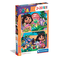 Clementoni Dora 2x20 pièces Puzzle enfant 27 x 18,5 cm Super Color