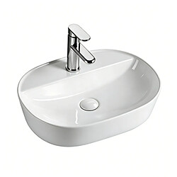 OTITEC Vasque à poser ovale – 50 x 38 cm – Blanc brillant – NOXA
