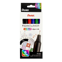 Pentel S40-6 Feutres techniques Pointliner 0,4 mm Pochette 6