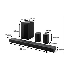 Barre de son 5.1.1 500w bluetooth noir - S70TR.AEU - LG pas cher