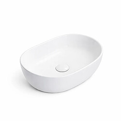 OTITEC Vasque à poser arrondie – 49 x 36 cm – Blanc brillant – ALINA