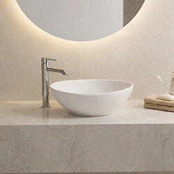 OTITEC Vasque à poser ovale – 40 x 33 cm – Blanc mat – VERA