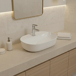OTITEC Vasque à poser ovale – 50 x 38 cm – Blanc brillant – NOXA