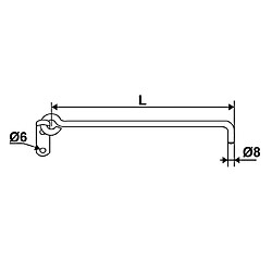Torbel 924D40J Crochet pour volets aluminium noir 400 mm
