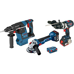 Bosch GSR 18V-110 GBH 18V-26 GWS 18V-10 Kit 3 outils 18V 2x5Ah