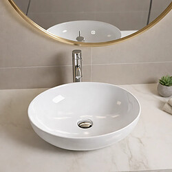 OTITEC Vasque à poser arrondie – 52 x 39,5 cm – Blanc brillant – ELORA