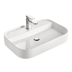 OTITEC Vasque à poser rectangulaire – 65 x 45 cm – Blanc – KAIA