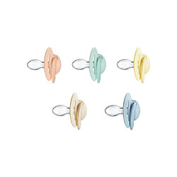 Nuby Pack 5 Sucettes orthodontiques silicone 6-18 mois 89319