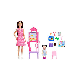 MATJMK16 Poupée Enseignante Barbie Set école multicolore pas cher