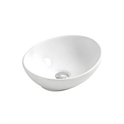 OTITEC Vasque à poser arrondie – 40 x 33 cm – Blanc brillant – VERA