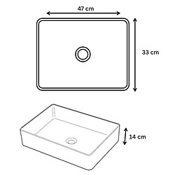 Acheter OTITEC Vasque à poser rectangulaire – 47 x 33,5 cm – Noir mat rainurée – NÉRYS